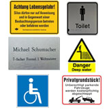 Aluminium sign 12 x 8 cm